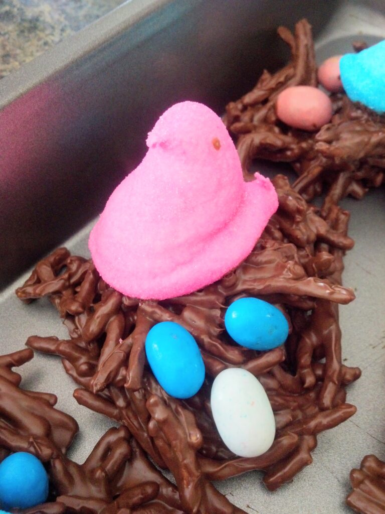 Peep Nest Noodle Cookies - Easy Easter Ideas | Baubles + Bubbles